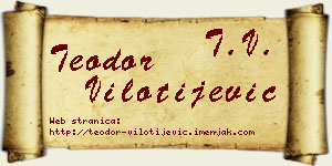 Teodor Vilotijević vizit kartica